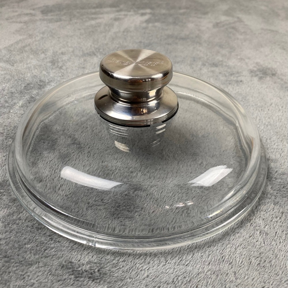 BergHOFF 7.5" / 8 35" Replacement Pot Lid Clear Glass Stainless Steel Knob